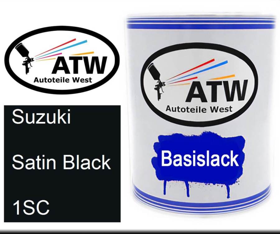 Suzuki, Satin Black, 1SC: 1L Lackdose, von ATW Autoteile West.